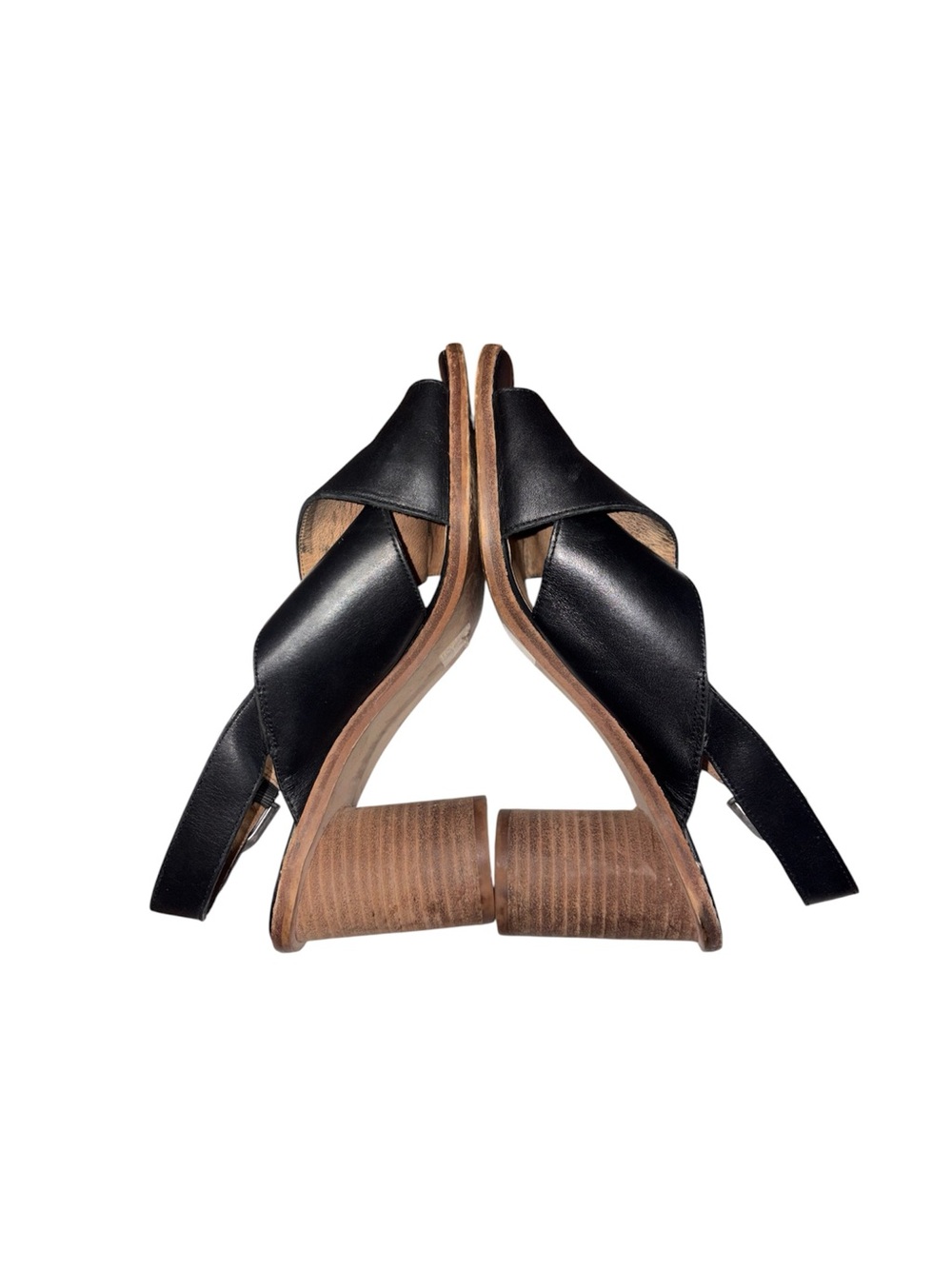 Madewell The Ruthie Crisscross Sandal In Leather True Black Block Heel Size 9 - Picture 9 of 12